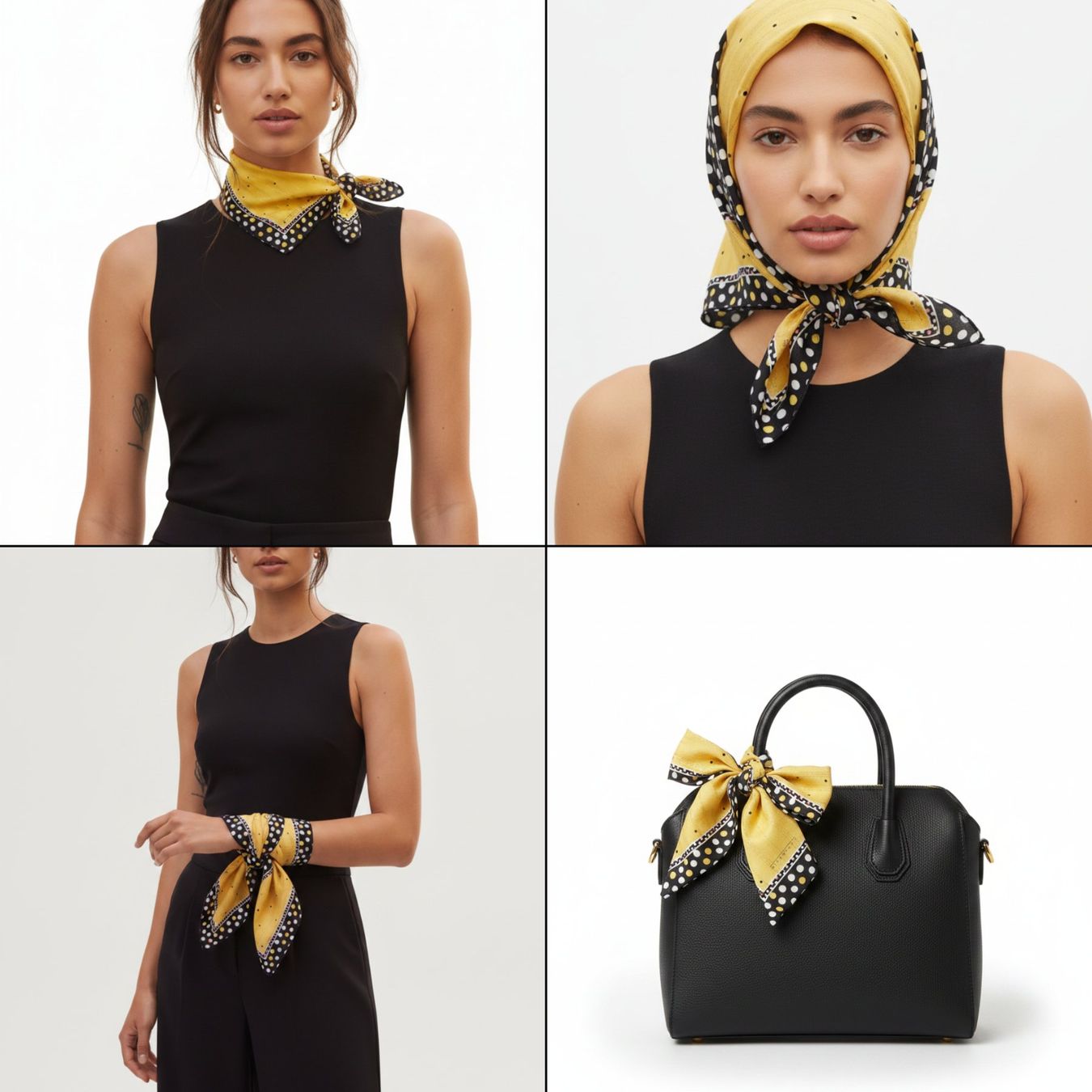 Givenchy Foulards, Tücher & Schals: Givenchy Baumwolltuch Gold Polka Dot 46cm – Gebraucht aus Winterthur von Dejv