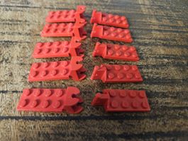 lego 3640 et 3639 lot de 10 pièces Red Hinge Plate 2 x 4