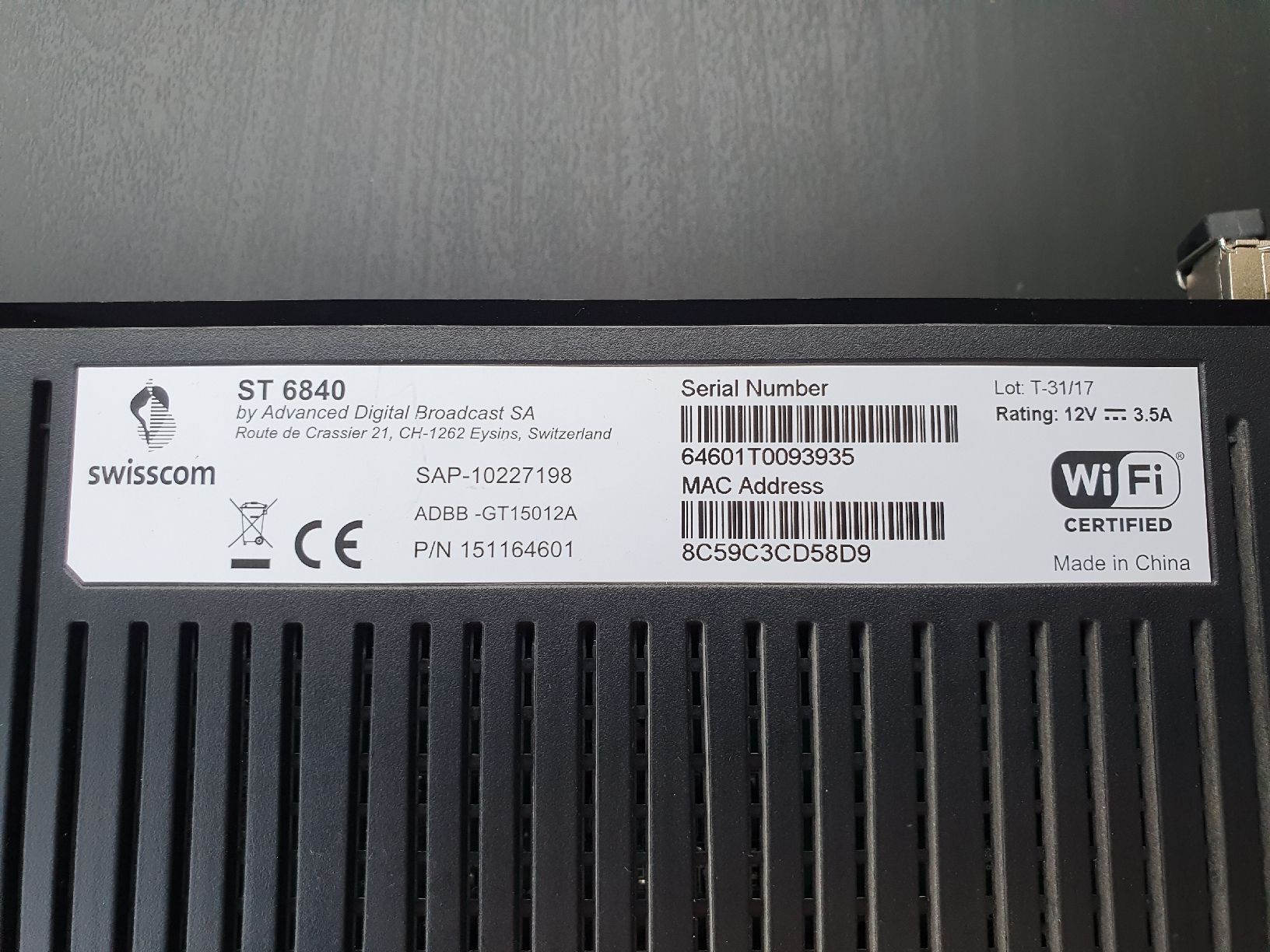 Swisscom Modem & Router: Swisscom Internet Router ST 6840 - Top Zustand! – Usato da Aathal-Seegräben venduto da Ru.Fi 4