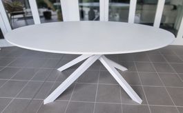 Ikea Tisch MARIEDAMM weiss, oval, Platte Holz & Füsse Metall