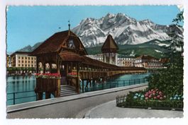 LUZERN Kapellbrücke und Pilatus