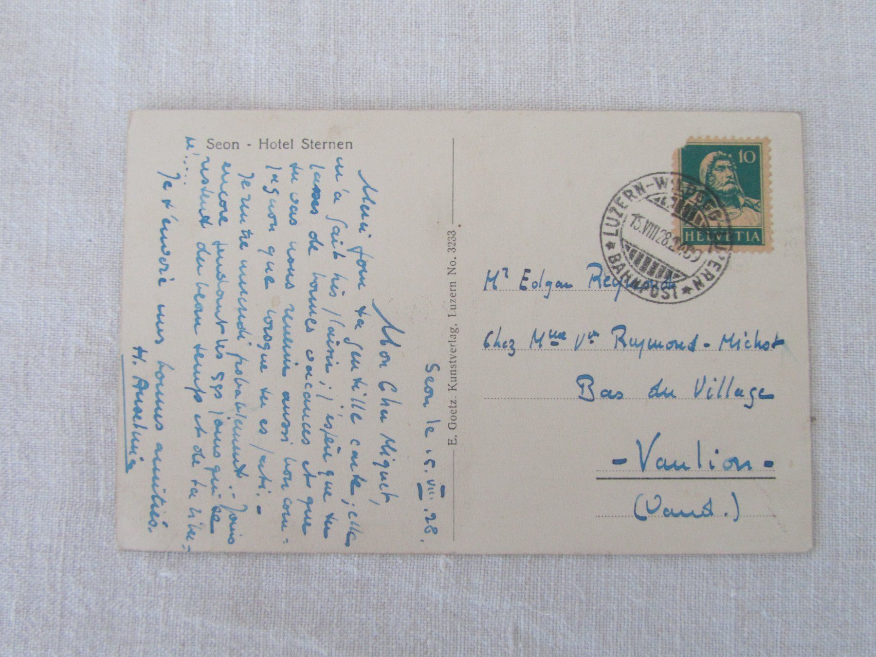 Cartoline postali: Seon,  Hotel Sternen – Usato da Seengen venduto da mikelele 1