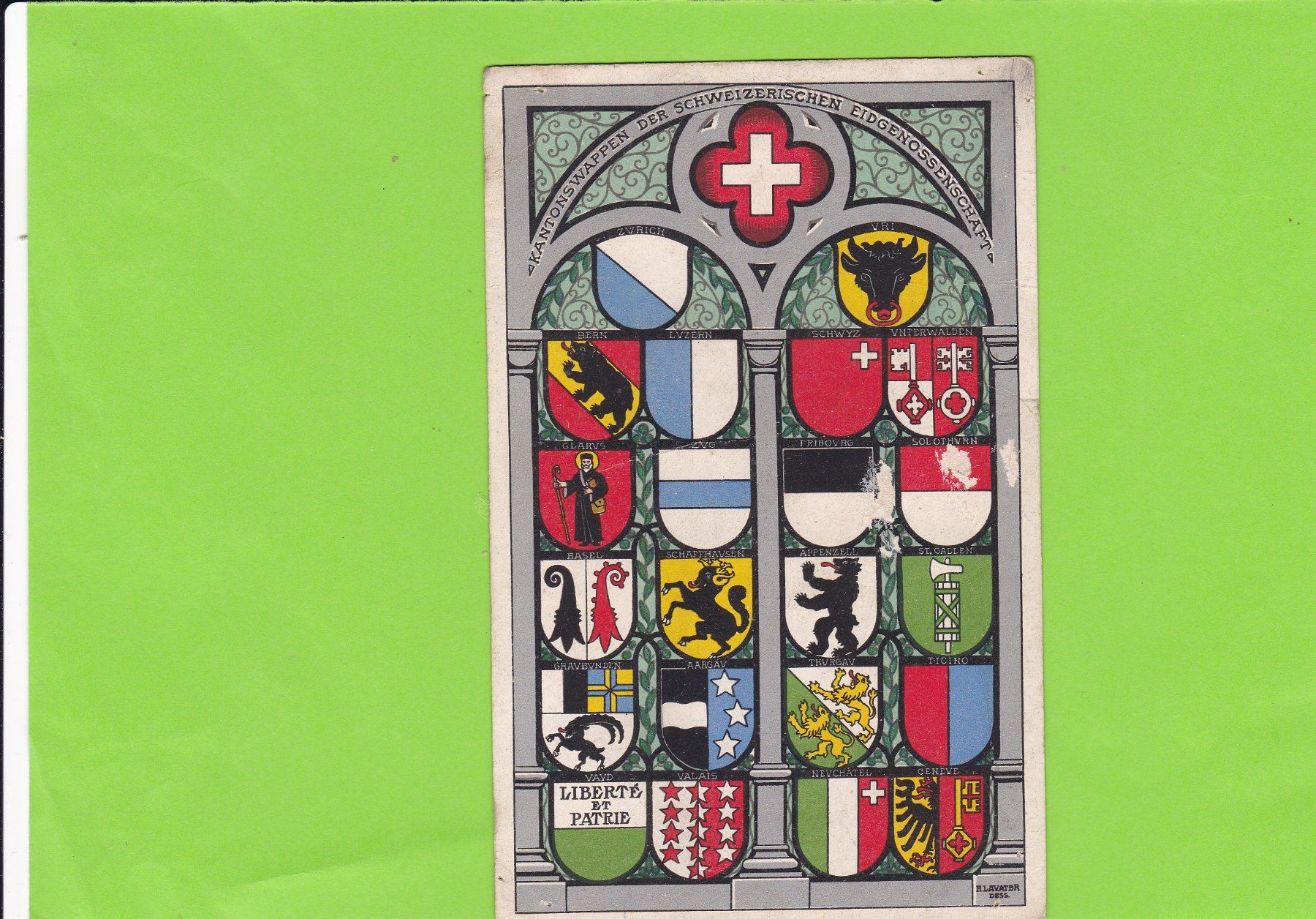 Cartoline postali: Kantonswappen der Schweiz. Eidgenossenschaft – Usato da St. Peterzell venduto da neckertal
