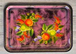 Art Deco Serviertablar Metall handbemalt
