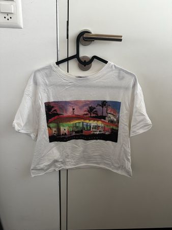 Crop Top mit Retro-Print