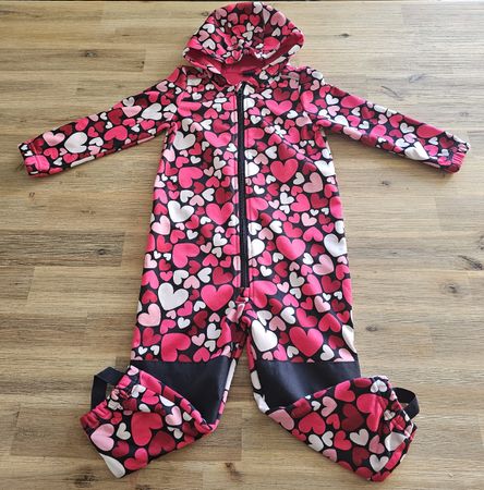 Kinder Overall Pink Herzmuster Grösse 98/104 guter Zustand