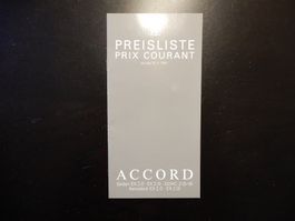 Honda Accord Preisliste 1987 Schweiz