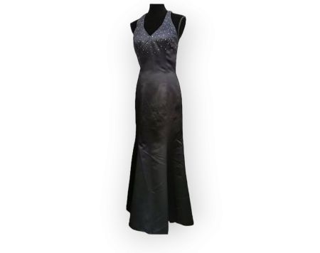 Abendkleid Ballkleid Las Vegas Perlen schwarz Satin 38