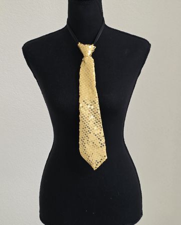 Krawatte Gold Pailletten Verstellbar Karneval Fasching 