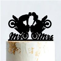 NEUER Torten Topper Hochzeit schwarz Töfffahrer - 222394
