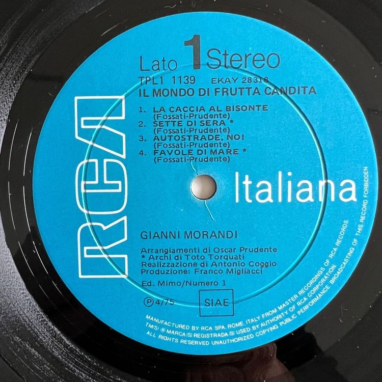 Gianni Morandi Il Mondo Di Frutta Candita 1 Italy 1975 Acheter