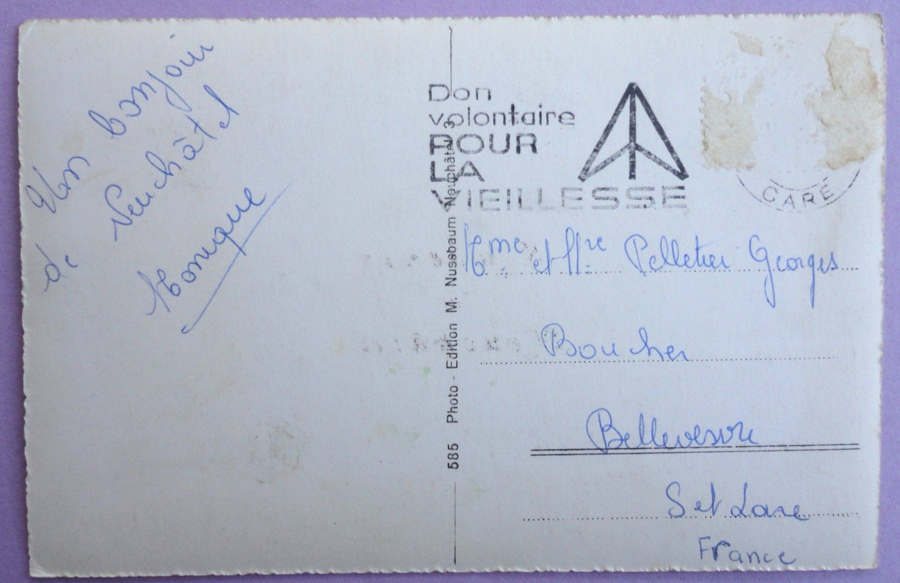 Ansichtskarten: Souvenir de Neuchâtel – Defekt aus Fétigny von Billy2miny 1