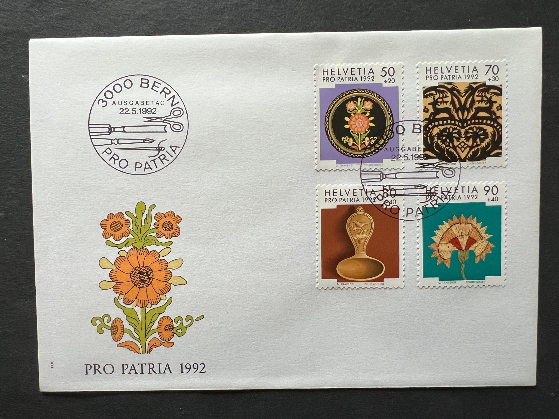 Tutti i francobolli: Pro Patria FDC 1992  (M229) – Usato da Hinwil venduto da Sidi4