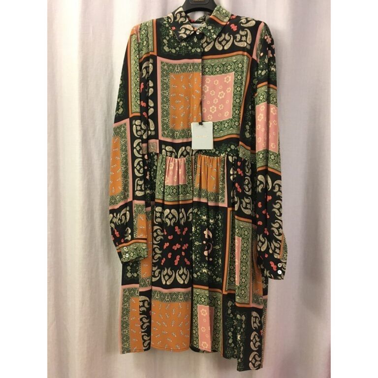 Marella Vestiti: Marella Kleid Patchwork Muster schwarz olive rosa Gr 36 – Nuovo e nell'imballaggio originale da Zürich venduto da rar_b2y9 3