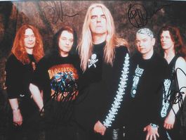 Saxon - Autogramm auf Foto