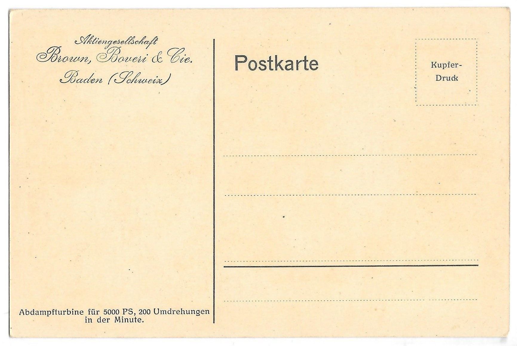 Cartoline postali: Baden Brown Boveri Abdampfturbine – Usato da Olten venduto da clotaldi 1
