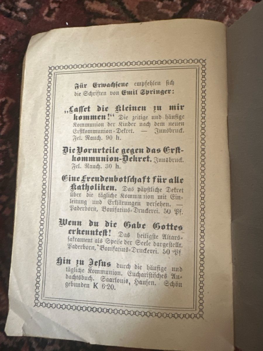 Bücher: Klein-Peter, Apostel der Kinder-Kommunion, 1918 – Gebraucht aus Bellinzona von Ti.belli 2