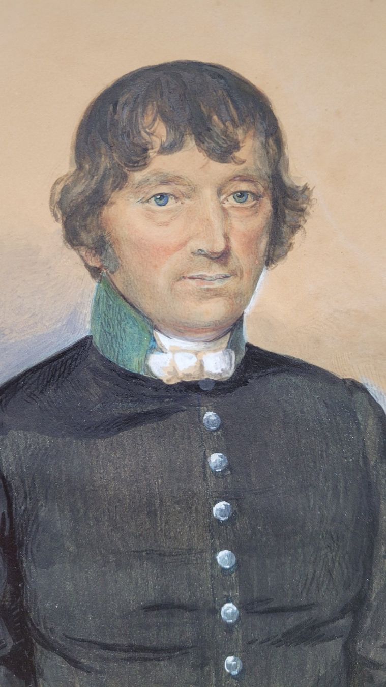 Gemälde: Meisterliches Tempera Gemälde Portrait Monogramm L.N. 1839 – Gebraucht aus Basel von Roberto002 5