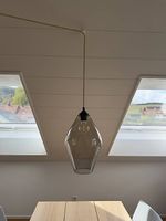 IKEA Hängelampe HOLMEJA Glasschirm grau mit HEMMA Aufhängung