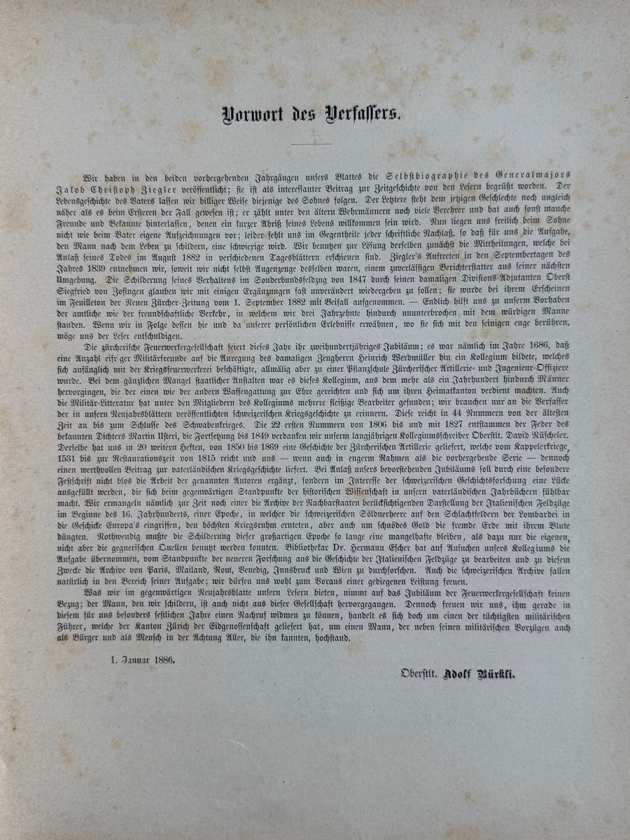 Libri: Neujahrsblatt Feuerwerker-Gesellschaft 1886. – Usato da Adliswil venduto da buch_und_kunst 3
