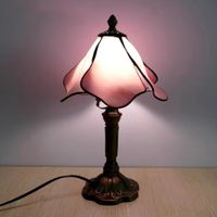 Lampe de Table vintage  en verre et résine style Tiffany