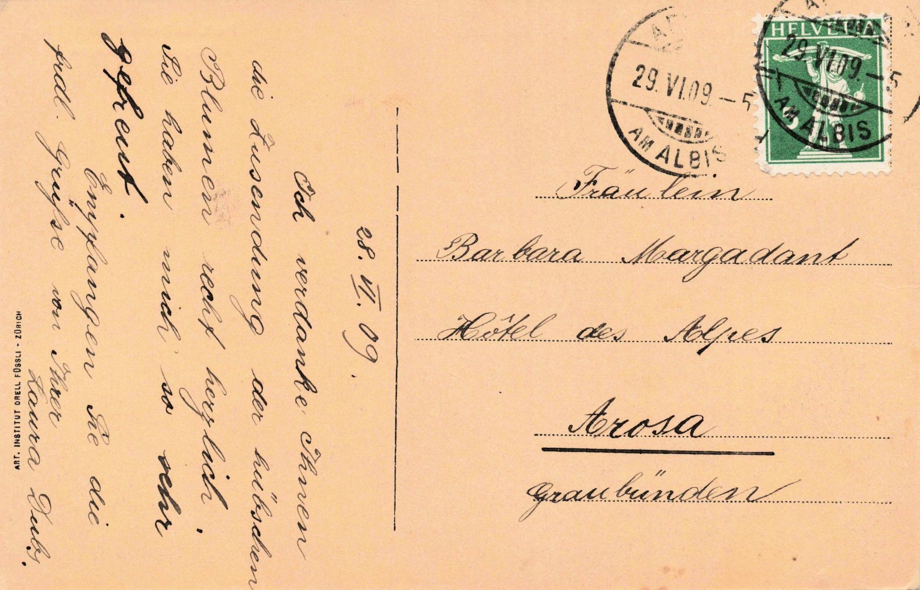 Cartoline postali: Kurhaus Lilienberg affoltern – Usato da Biasca venduto da Blenio71 1