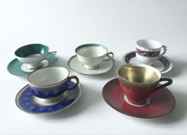 5 Vintage Mokkatassen mit Unterteller