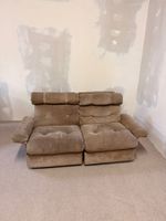 Italienisches modulares 70er Jahre Wildleder Sofa 2-Sitzer