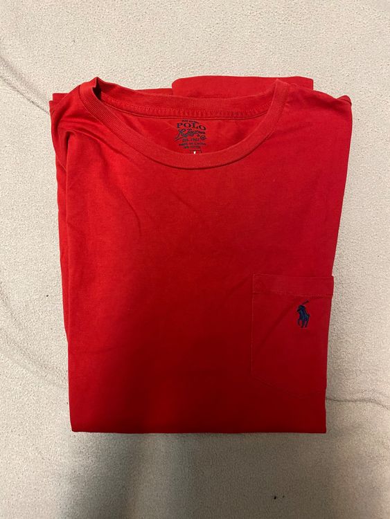 Vintage Rotes Polo Ralph Lauren T-Shirt, Grösse L - ! 4