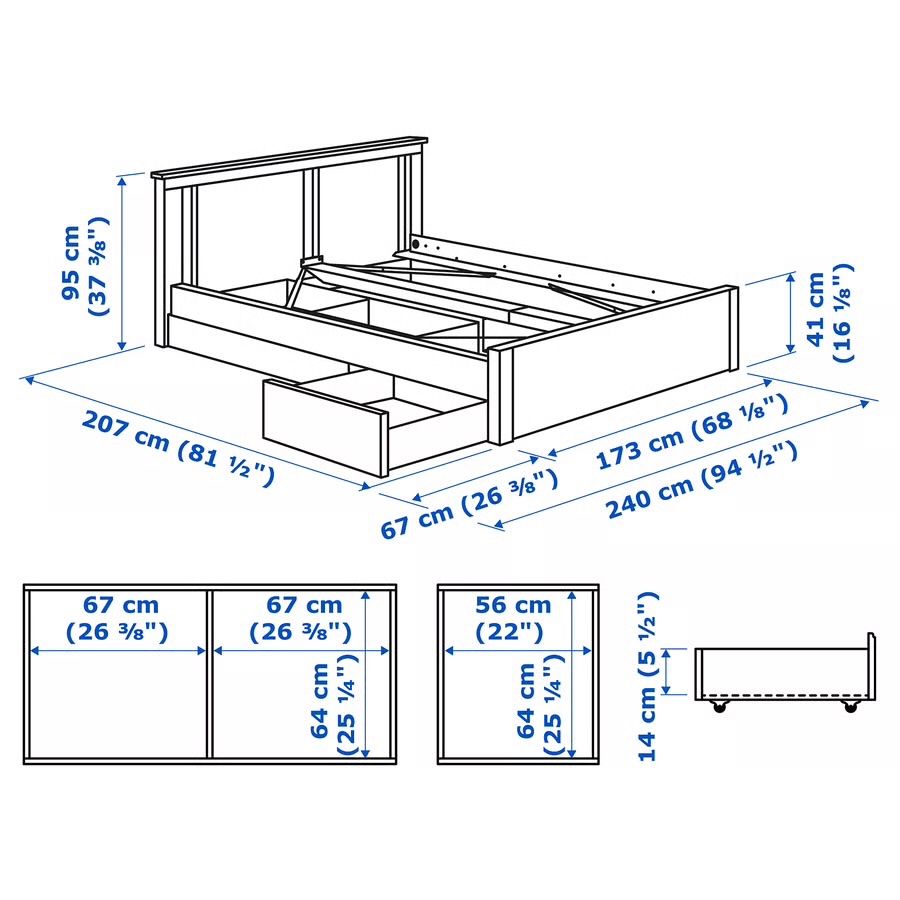 Ikea Letti: Cadre de lit avec sommier 160x200 – Usato da Plan-les-Ouates venduto da vid_87lx 2