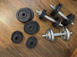 Kurzhantel-Set verstellbar mit Gewichten | Gusseisen Hanteln