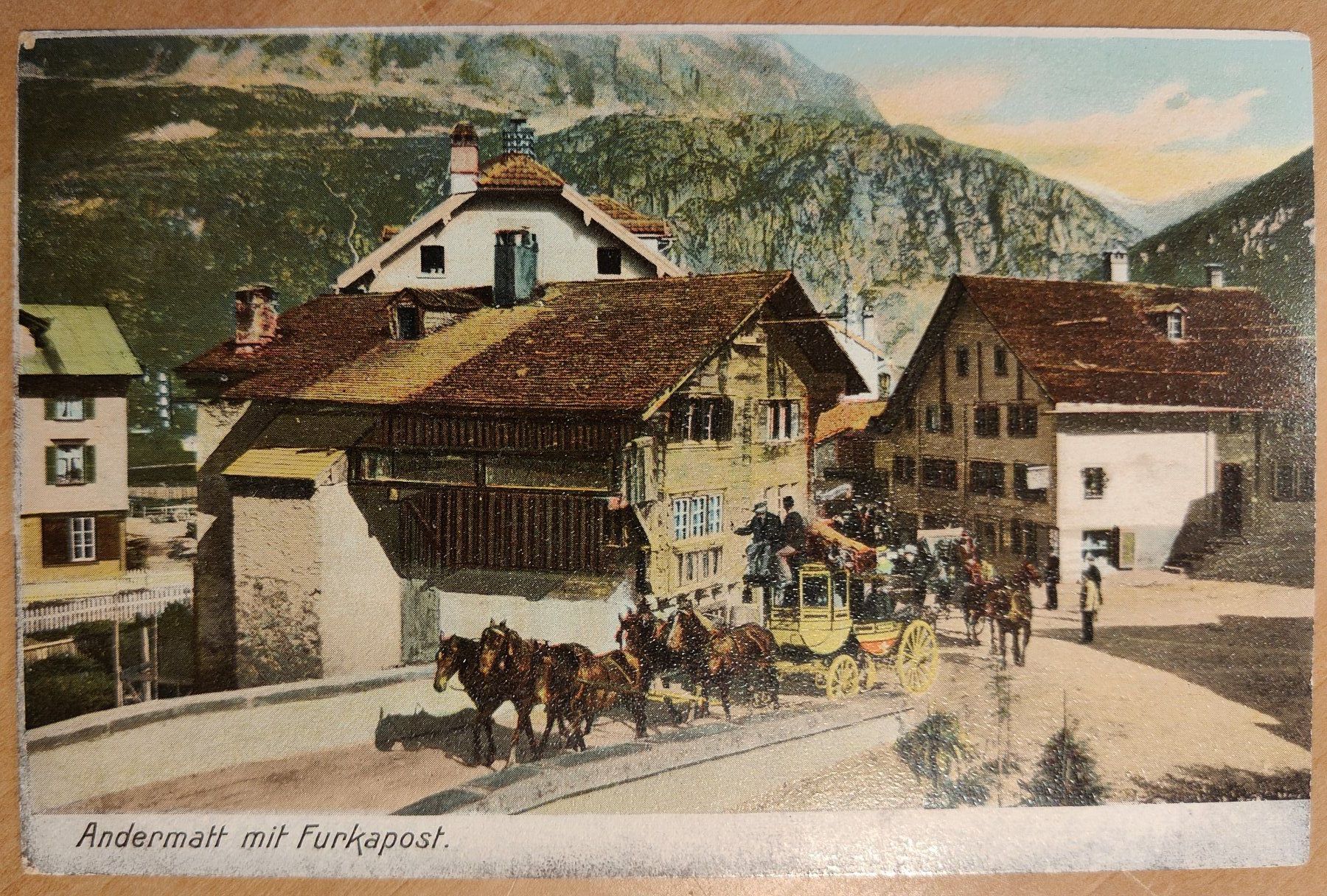 Cartes postales: Andermatt mit Furkapost um 1905 – D'occasion à St. Erhard par Chaeferli6
