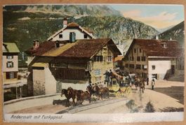 Andermatt mit Furkapost um 1905