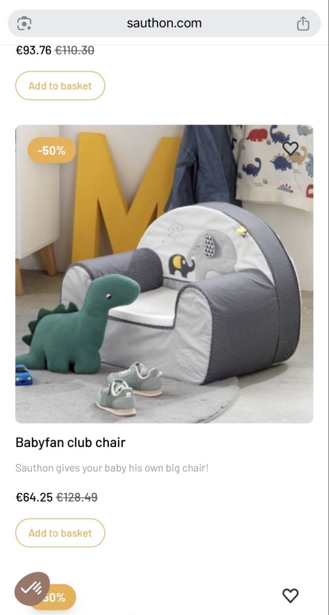 Fauteuils: Sauthon Toddler armchair grey elephants – Neuf (Voir description) à Nänikon par rom_tj66