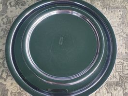 6er Set Silber Tabletts Serviertabletts Ø ca. 21cm /28.5cm