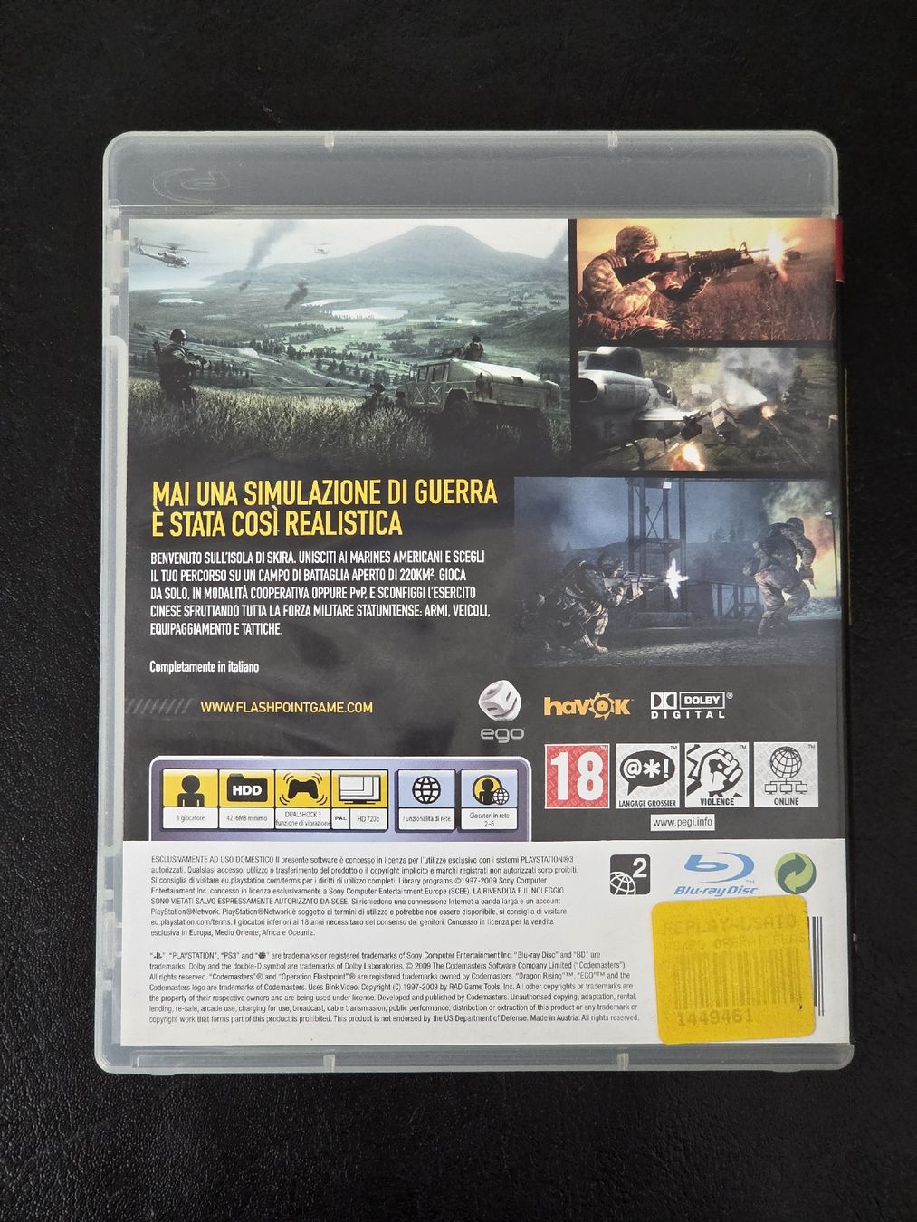 Sony Giochi: OPERATION FLASHPOINT: DRAGON RISING | PS3 – Usato da Bellinzona venduto da egemon 1