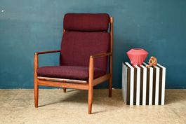 Fauteuil lounge Grete Jalk design Scandinave années 60