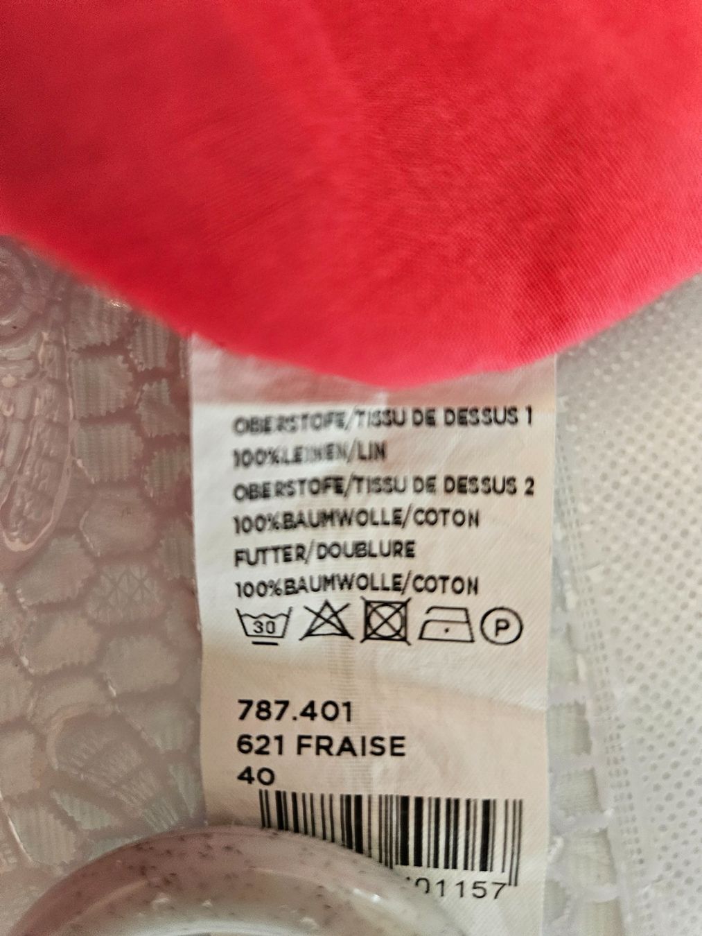 Gonne: Jupe Rock Leinen / Baumwolle Pink mit Spitze Gr. 40 – Usato da Gossau ZH venduto da fashiontwo 7