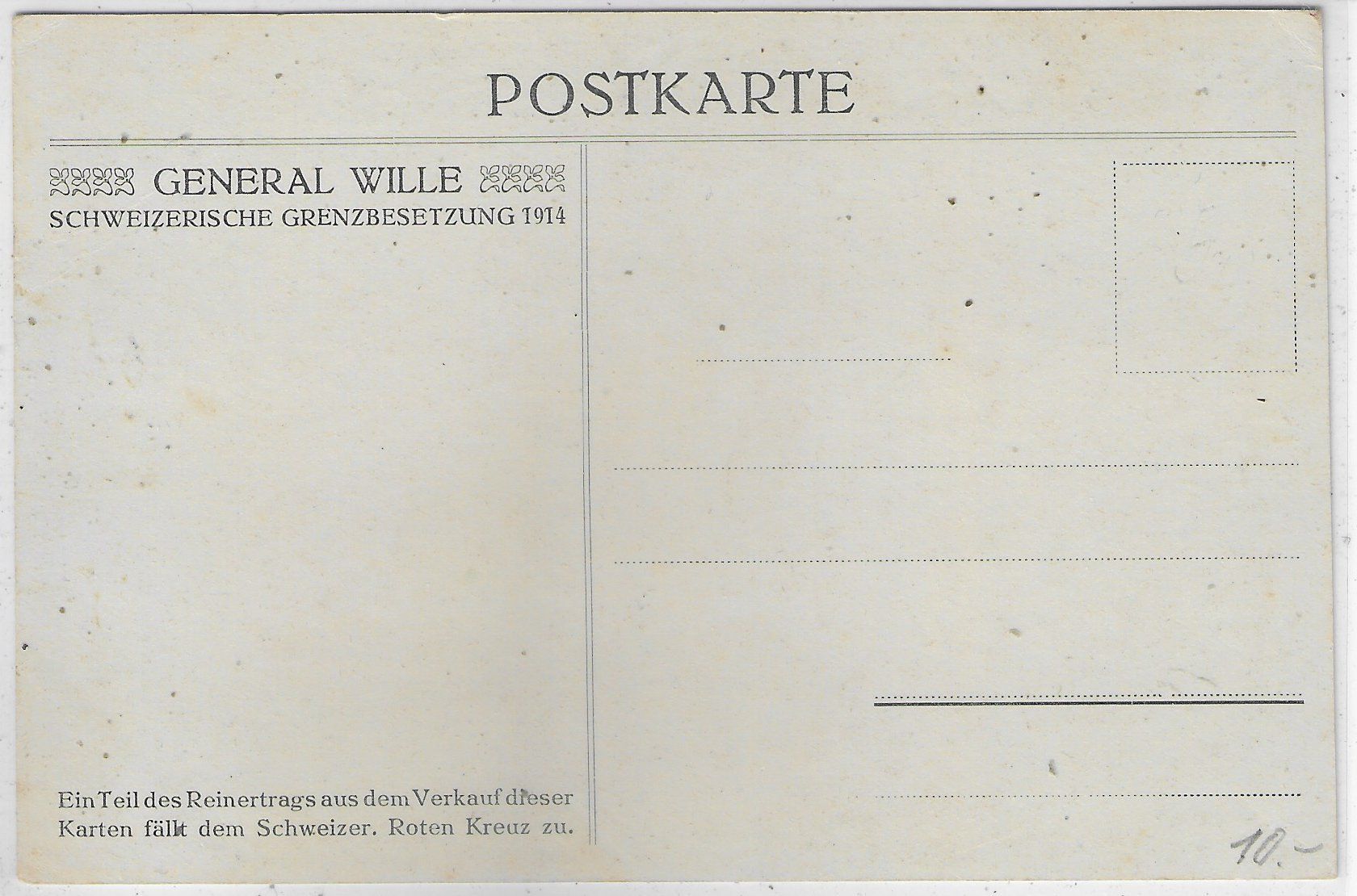 Ansichtskarten: General Wille - Schweizerische Grenzbesetzung 1914 – Gebraucht aus Ettingen von Kartenplanet 1