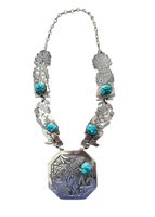 Rare Indian Navajo Handmade Silver Necklace