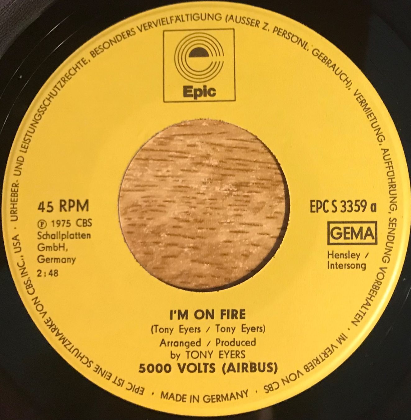Vinyles: 5000 VOLTS - I'M ON FIRE – D'occasion à Bussigny par vinyl-pas-cher 2