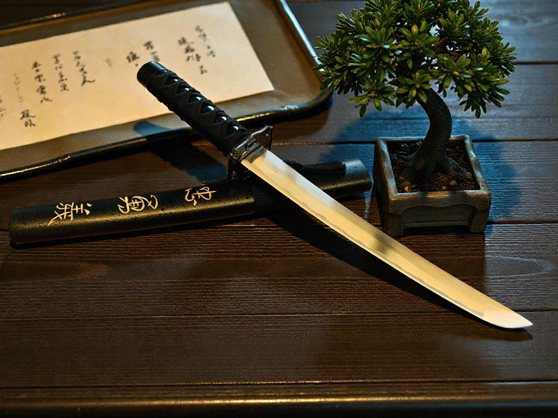Arte internazionale: Katana Schwert mit Scheide 50cm SCHWARZ M NEU – Nuovo e nell'imballaggio originale da Bergdietikon venduto da shopAgent 9