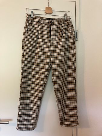 Elegante Stoffhose im Hahnentrittmuster, Grösse 38