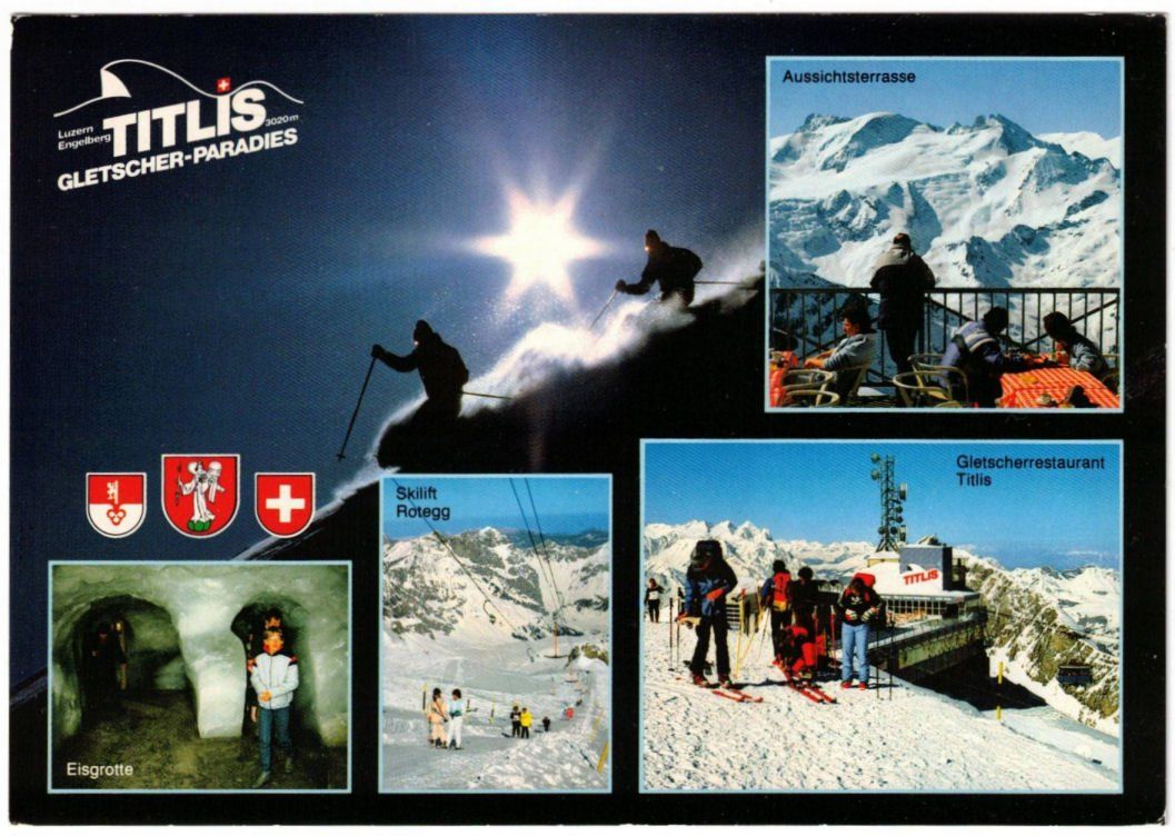 Cartoline postali: Engelberg - 5 Bild AK Titlis – Usato da Binningen venduto da Mountainrider