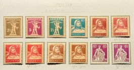 SCHWEIZER BRIEFMARKEN 1925/28