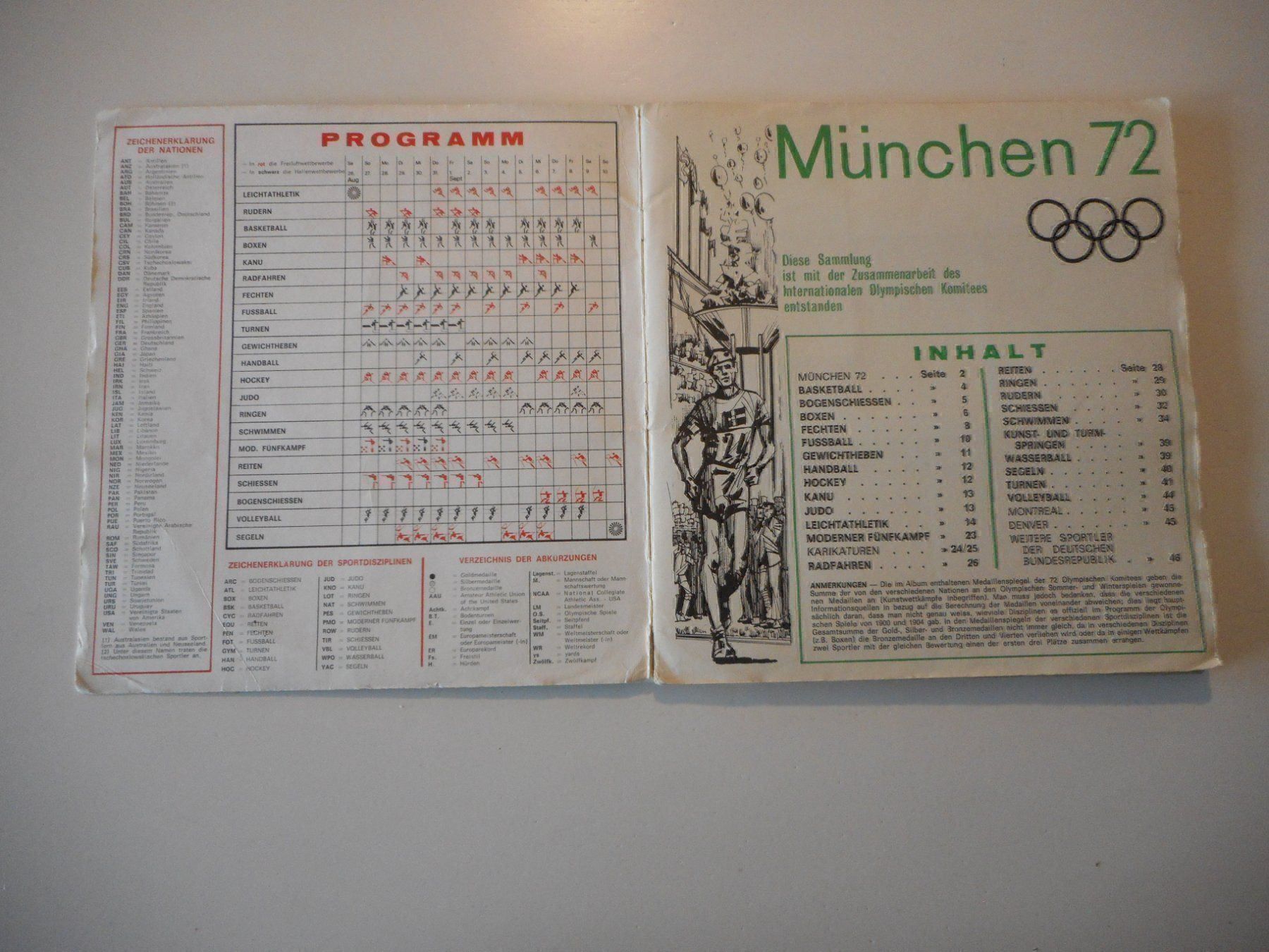 Panini Sammelbilder & Trading cards: Panini Album Olympiade München 1972/72 – Gebraucht aus Cham von Paniniworld 2
