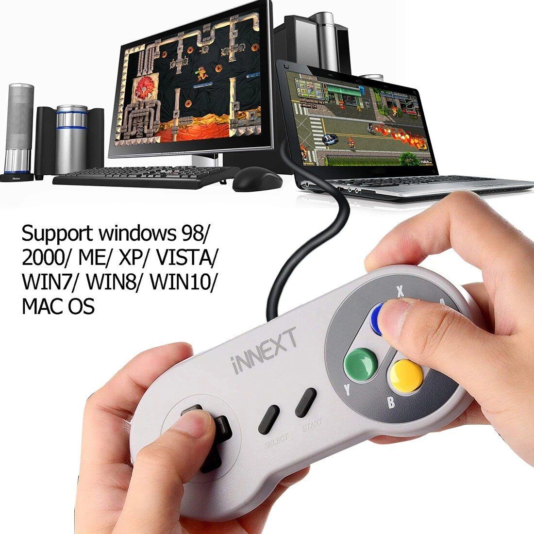 Controller: USB-Controller SNES NES Spiele Gamepad für Windows-PC Mac – Nuovo (secondo la descrizione) da Kirchdorf AG venduto da Apost008