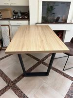 Dinning Table || Wood and Black Metal || Scandinavian