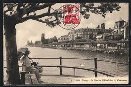 Vevey, Le Quai et l'Hotel des Ill Couron