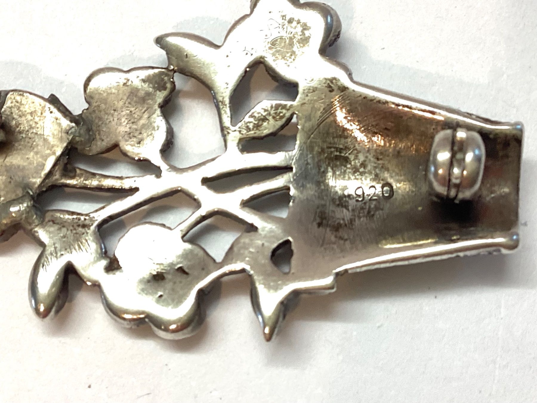 Spille & Fermagli: Art-Deco Blumenkorb Brosche, 920 Silber mit Markasiten – Usato da Eglisau venduto da mar_5rn2 4